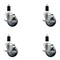 Service Caster 3.5'' SS Thermoplastic Rubber Swivel 1-3/8'' Expanding Stem Caster Set with Brake, 4PK SCC-SSEX20S3514-TPRB-TLB-138-4 - alternate 1